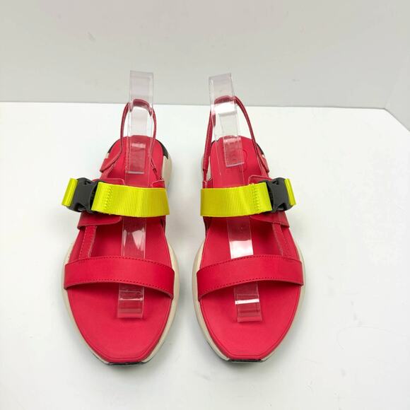 NEW Sorel Kinetic Impact Pink & Neon Yellow Outdoor Performance Sling Sandals - Picture 5 of 11